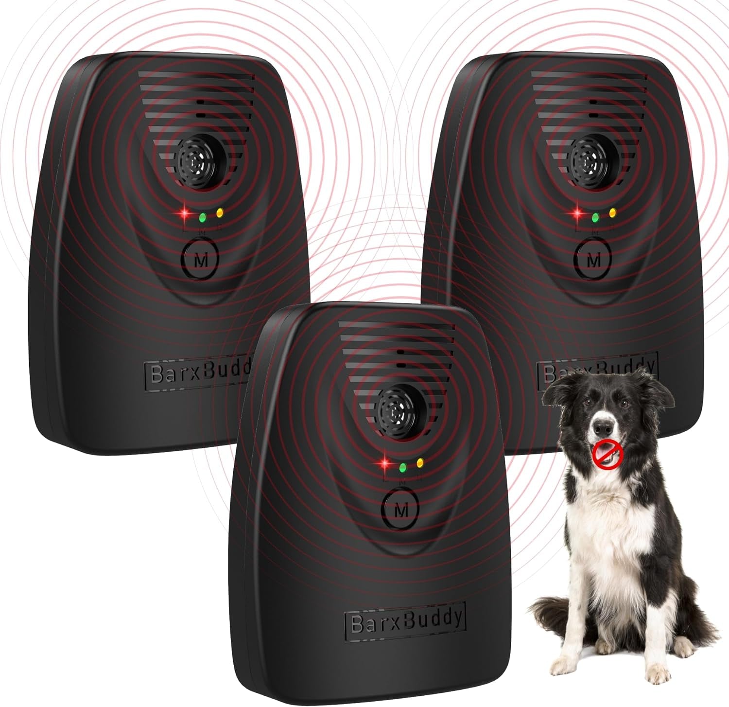 [3-Pack] Barkshield Home anti Barking Device, 66Ft Long Range Ultrasonic, Waterproof Dog Bark Deterrent Box for Indoor/Outdoor Use, Safe Bark Collar Alternative Dog Training & Behavior Aid