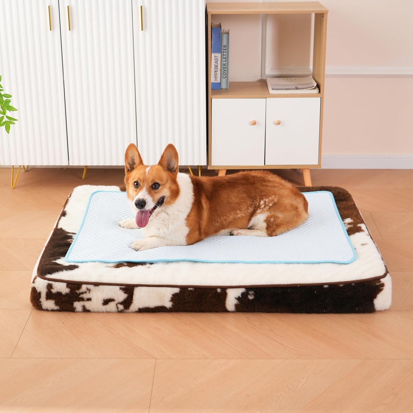 Dog Cooling Mat, Portable Pets Cooling Mat for Pets Family Use, Pets Cooling Pad Durable Machine Washble, Indoor Outdoor Uses in Crate, Kennel, Bed, Sofa or Car (L(40"X28"))