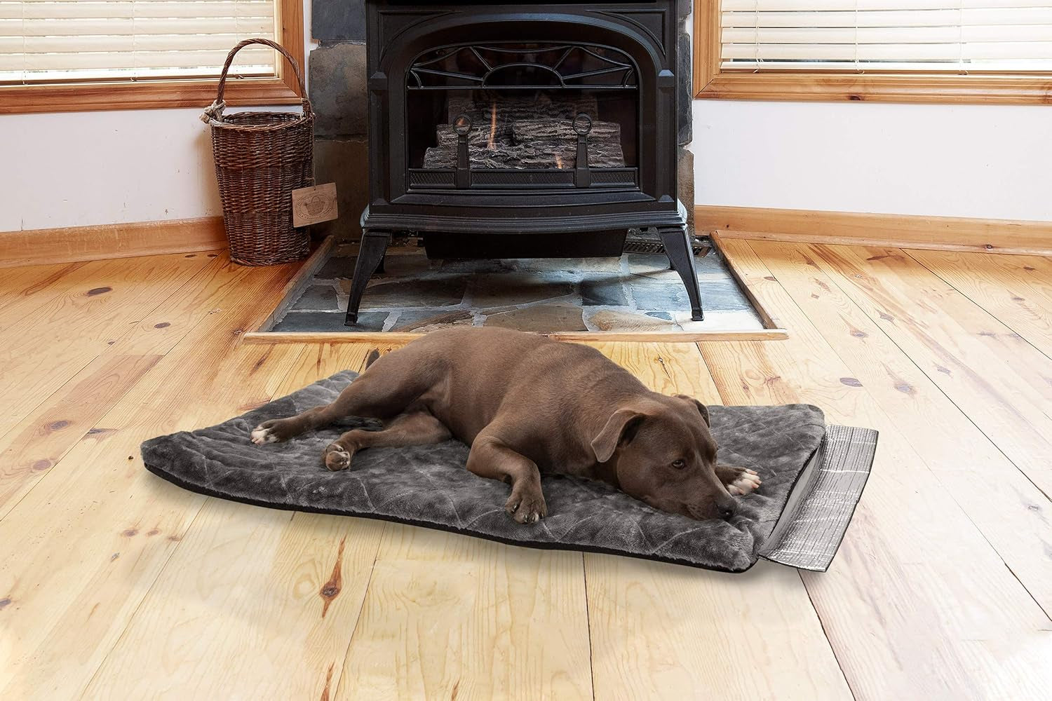 Furhaven Self-Warming Mat for Dogs Beds & Blankets, Electricity-Free & Reflects Body Heat - Thermapup Reflective Thermal Insert - Silver, Large