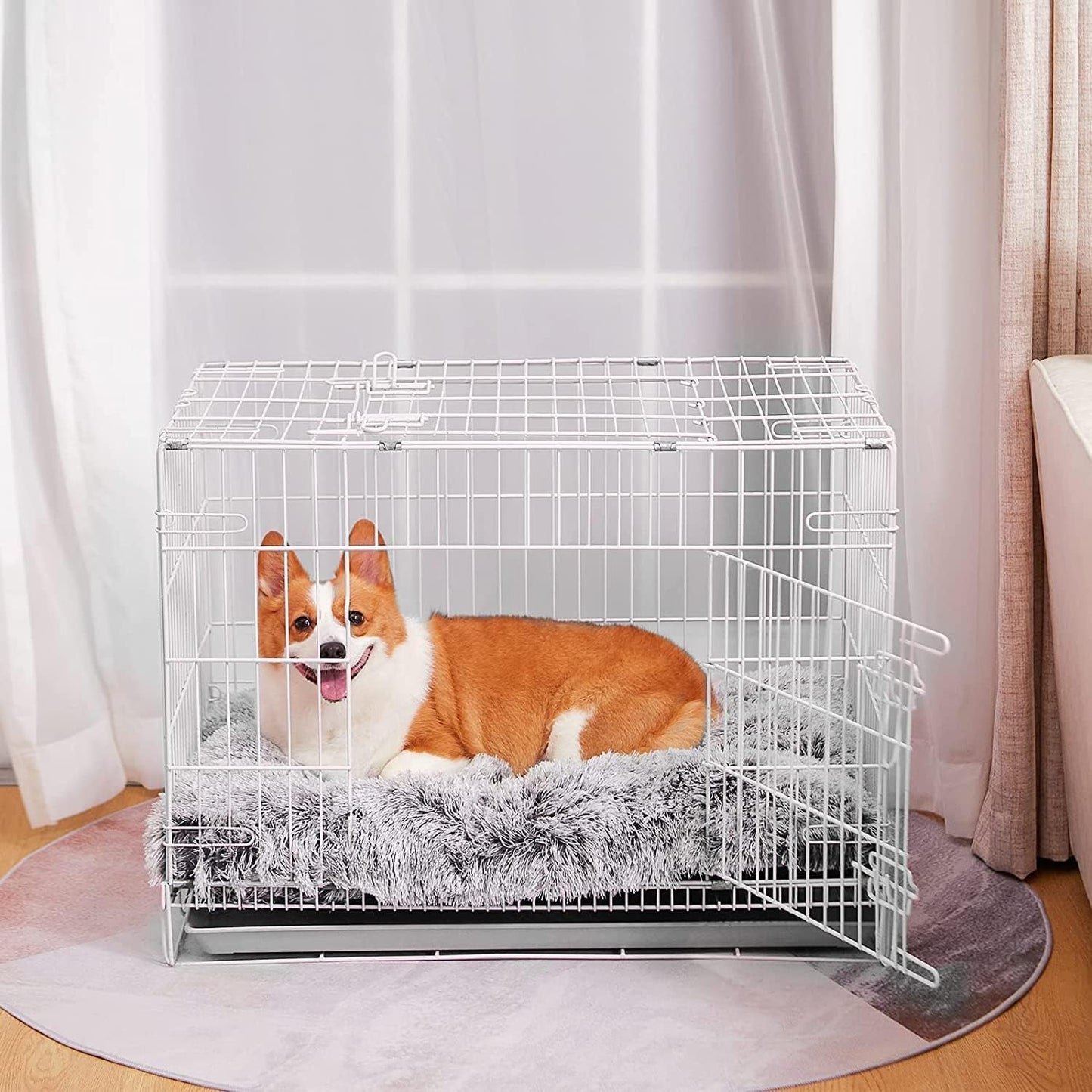 CHUKCHI Large Dog Bed, Non-Slip Soft Plush Dog Cage Bed, Plush Soft Pet Beds,For Large Medium Small Dogs and Cats Dog Bed Pad