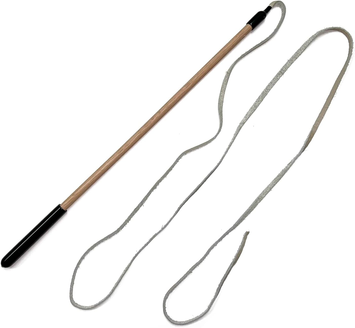 Kitty Leather Fling String - Interactive Cat and Kitten Toy - USA Made, USA Leather (Buffalo Leather on Birch Wand)