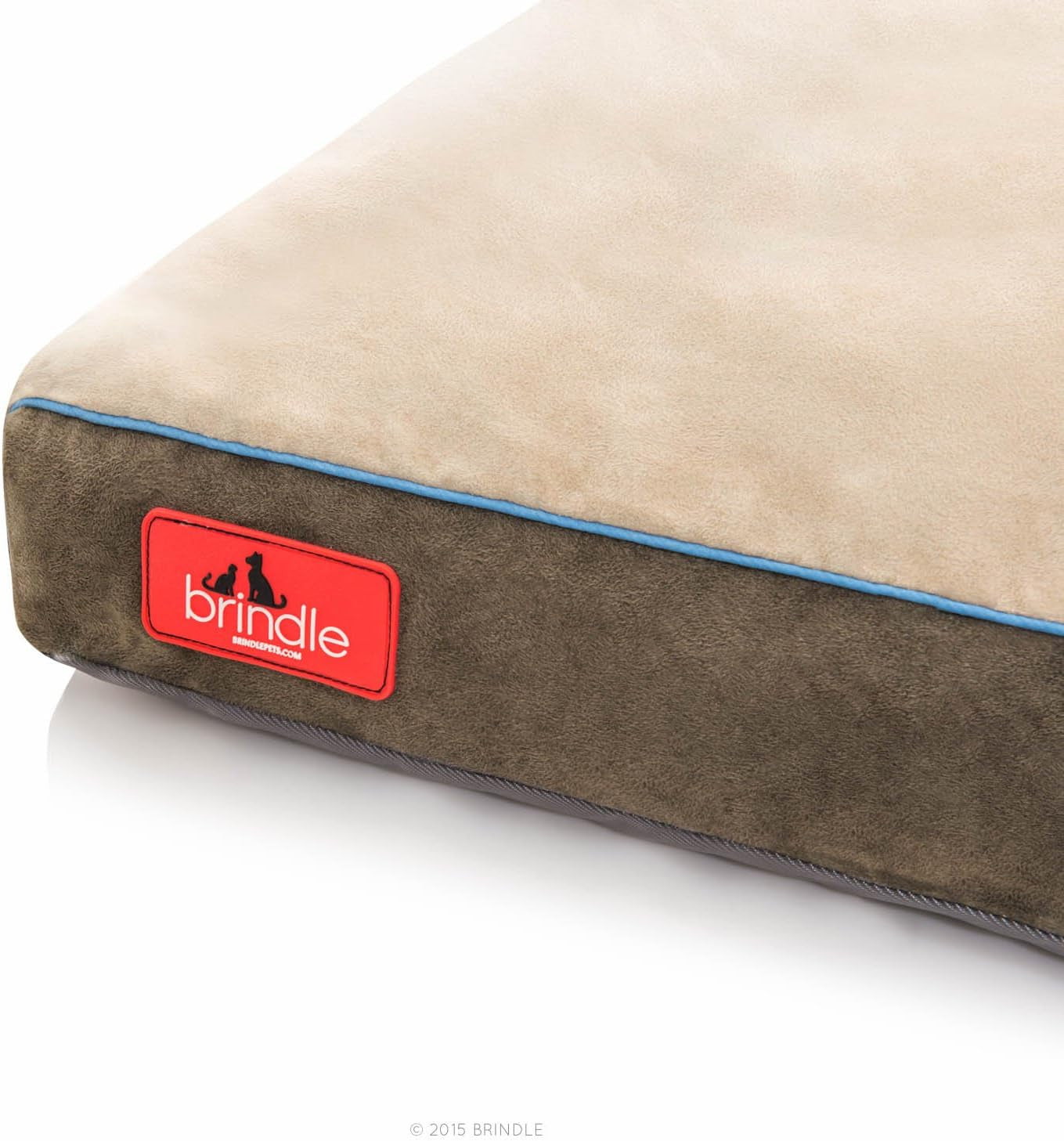 BRINDLE Khaki Shredded Memory Foam Pet Bed - Pet Essentials - Orthopedic Design - Pet Crate Compatible - Machine Washable Cover - Indoor Pet Bed for Dogs, Puppies, Cats, and Rabbits - Size Medium