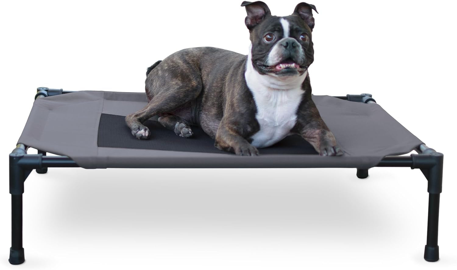 K&H Pet Products Dog Cots Beds for Large Dog- Elevated Outdoor Dog Cot Bed- Raised Dog Hammock Cooling Bed- Washable, Portable Dog Cot- Heavy Duty Durable Metal Frame, X-Large, Gray/Black Mesh