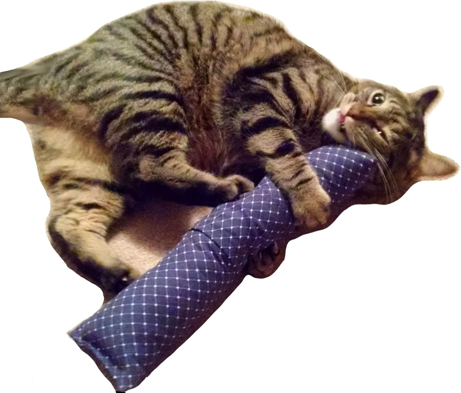 15" Catnip Cat Kicker Toy with Refillable Catnip Pocket (Blue) (Kicker Filled with 1 Oz Premium Canadian Catnip)