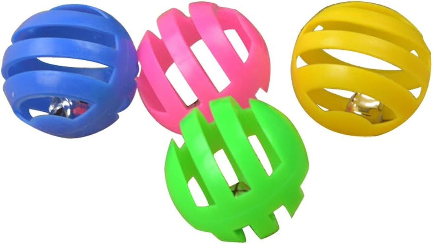 4 PCS Plastic Hollow Ball Jingle Bell Pet Cat Play Toy