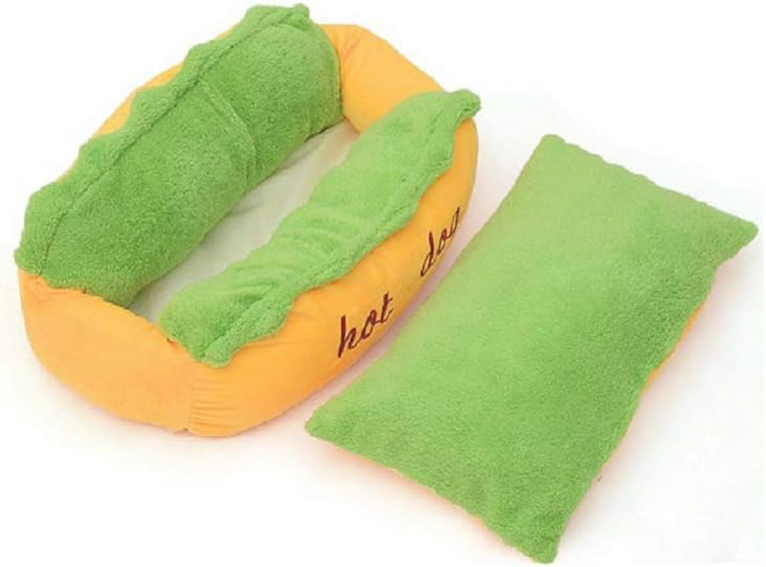 Hot Dog Design Pet Dog Bed,Soft Removable and Washable Pet Mat Dog House Dot Small Pet Animal Small Dog Bed