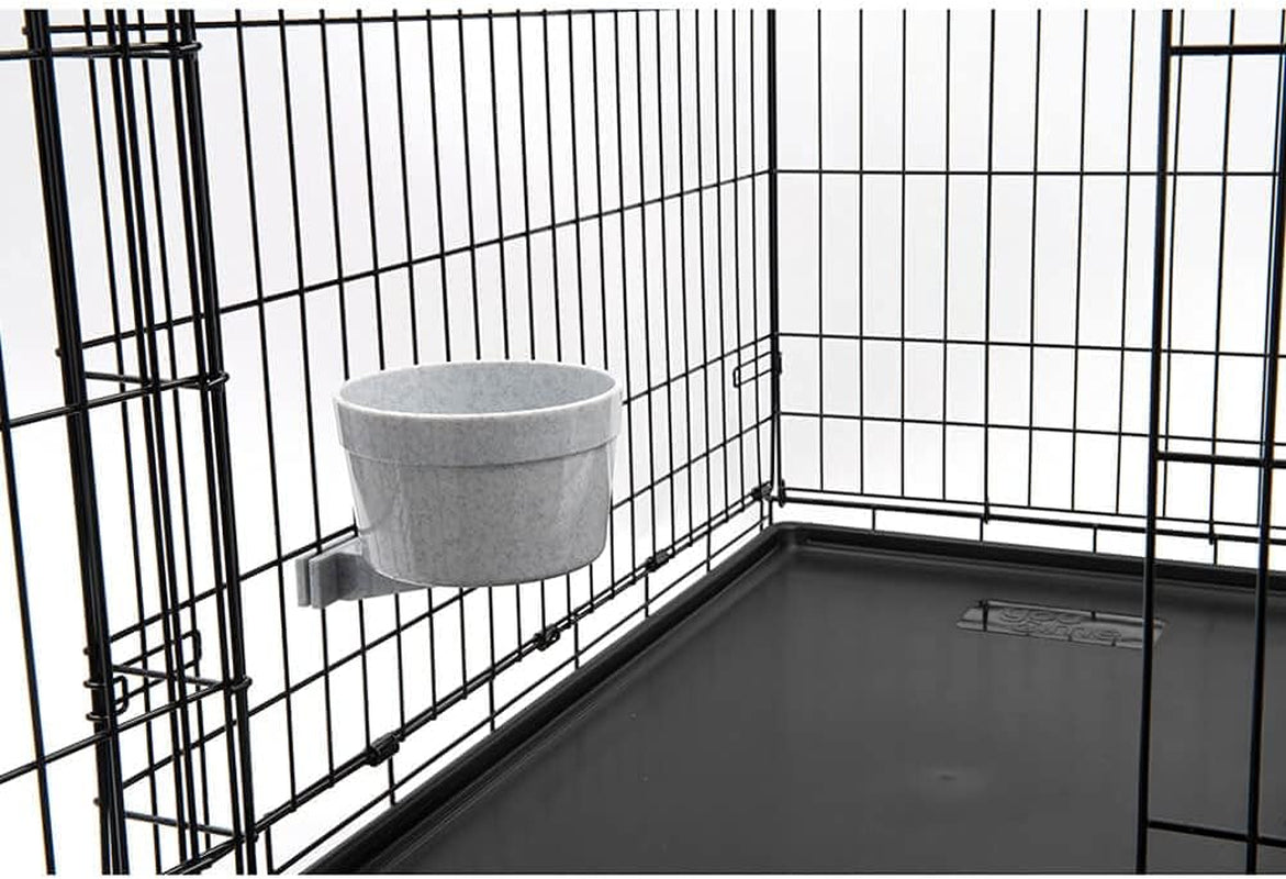 Lixit Quick Lock Removable Dog Kennel Bowls for Wire and Soft Sided Crates (40Oz Wire Crate, Granite)