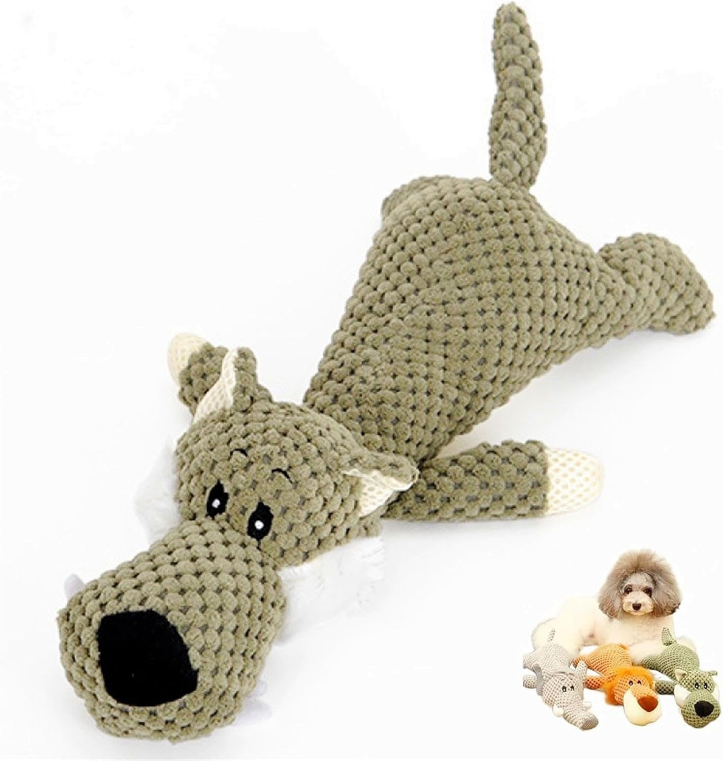 2024 New Robust Animal Designed for Heavy Chewers-【Large Size】-Indestructible Robust Dogs Toys, Durable Squeaky Dog Toys for Heavy Chewers, Plush Dog Toy, Interactive Dog Toys for Boredom (G-3PCS)