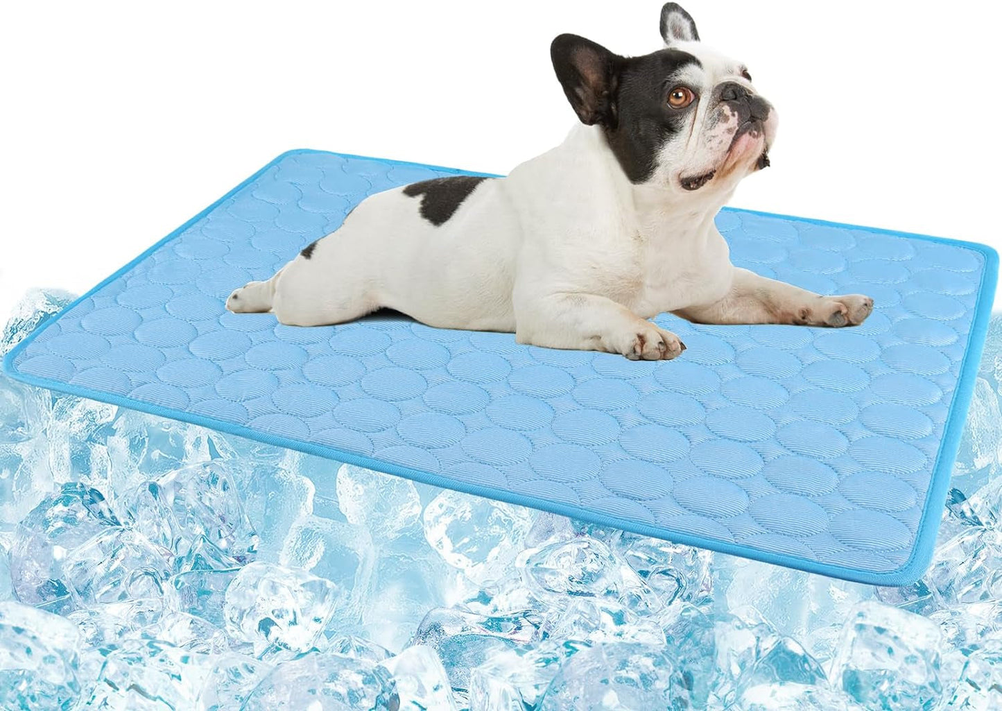 Dog Cooling Mat, Self-Cooling Ice Silk Cooling Mat for Dogs, Washable Portable & No Gel Pet Soft Pad | Grey,S