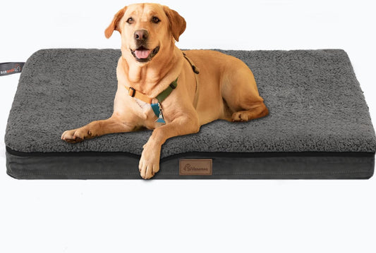 Dog Beds for Small Dogs,Large,Medium,High Elastic Memory Foam Dog Bed Available All Year Round,Dog Crate Mat with Waterproof Removable Machine Washable Cover,Dog Crate Pad with Non Slip