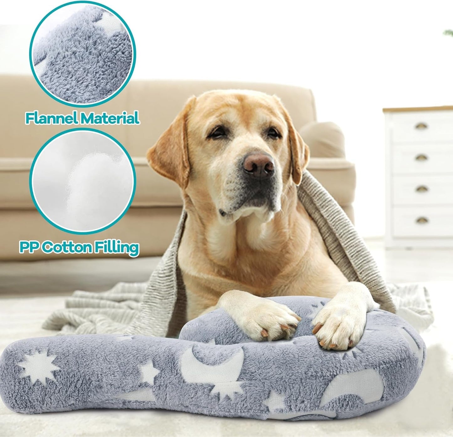 Glow-In-The-Dark Dog Pillow,Question Mark Dog Calming Pillow for Anxiety Relief,Machine Washable Dog & Cat Pillow Training Toy for Joint Relief, Better Sleep