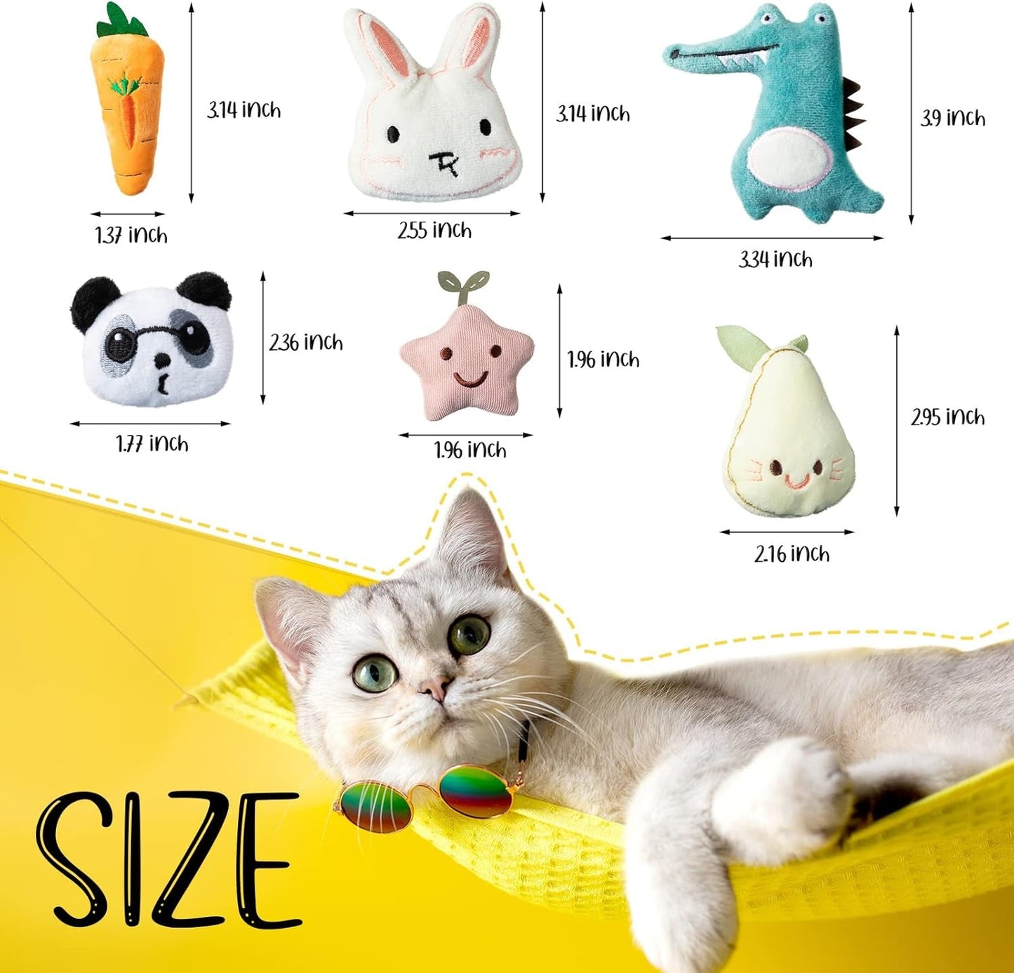 30 Pcs Catnip Toys for Indoor Cats Kitten Supplies Cute Cat Toys Interactive Catnip Filled Kitten Toys Plush Cat Chew Toy Kitty Toys Soft Kitten Teething Toys Pet Toy for Cat Dental Health, 30 Styles