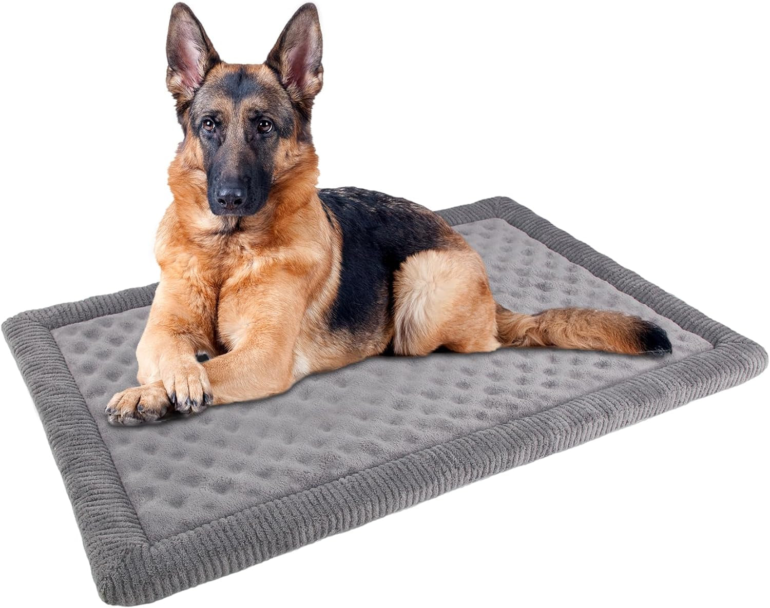 Dog Crate Pad 30X19 Inch Gray Memory Foam Dog Bed Mat for Small Medium Dog Grey Washable Puppy Sleeping Bed anti Slip