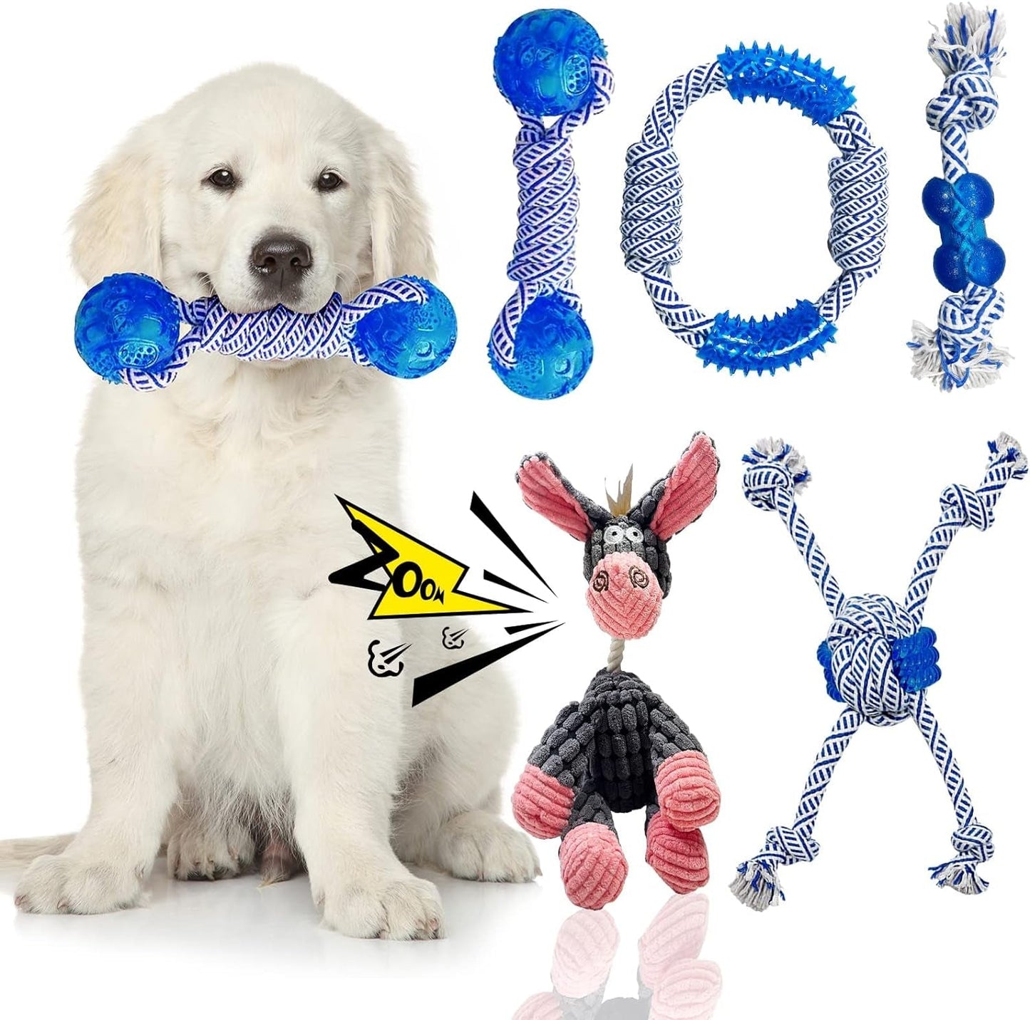 10 Pack Dog Rope Toys, Puppy Teething Chew Toys, Durable Dog Rope Toys Bundle for Boredom,Interactive Dog Toys for Small,Medium &Large Breed