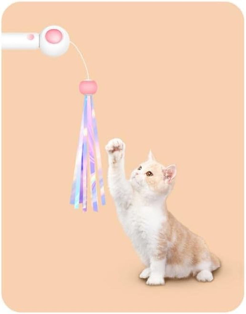 2 Pcs Cat Toys, Retractable Cat Stick Toys Cat Teasing Toys Stuffed, Interactive Cat Toy Stick Kitten Toys for Indoor Cats to Play Chase Sports.