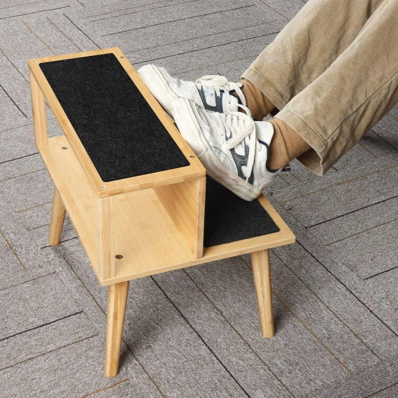 Dog Steps for Bed Small Dog Bed Steps for Dogs to Get on Couch Pet Stairs with Cat House 2 Step Bamboo Puppy Kittens Doggy Stairs for Bed Sofa Couch, 15.2 Inches High Hold up to 150 Lbs