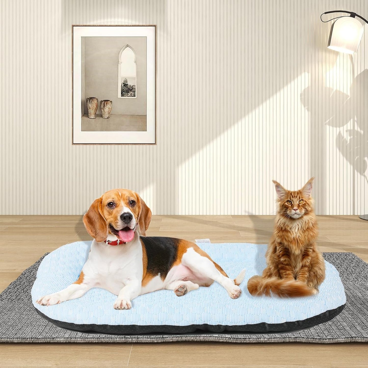 Dog Crate Cooling Mat for Medium,Summer Cat Blankets,Washable Non Slip Dog Mattress Suitable for Small Pets