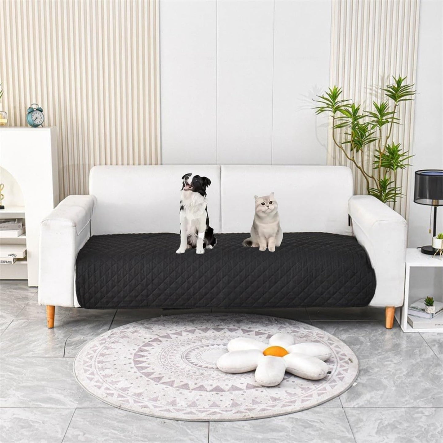 Durable and Scratch Resistant Dog Bed Cover Pets Blankets,Pets 100% Waterproof Covers,Furniture Protector for Dogs and Cats (Black, 30X70 Inch)