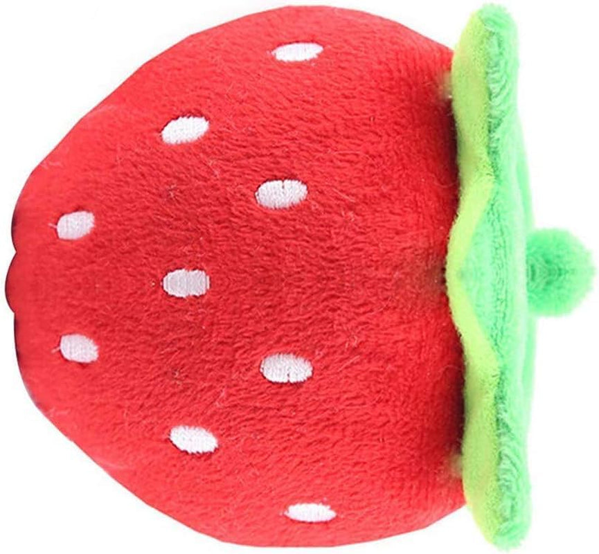 1Pc Red Strawberry Practical Design and Durable Interactive Plush Squeaky Dog Toys Electronic Motion Pet Toy for Prevent Boredom Red Pet Supplies Creative and Exquisite Dog Squeak Toys