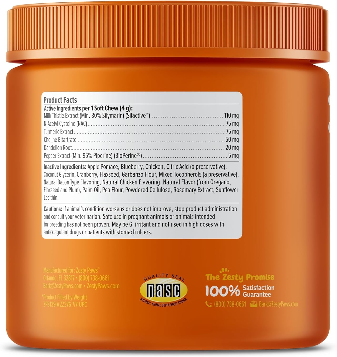 Zesty Paws Liver Support Supplement for Dogs - with Milk Thistle Extract, Turmeric Curcumin, Choline - Soft Chew Formula - for Dog Liver Function