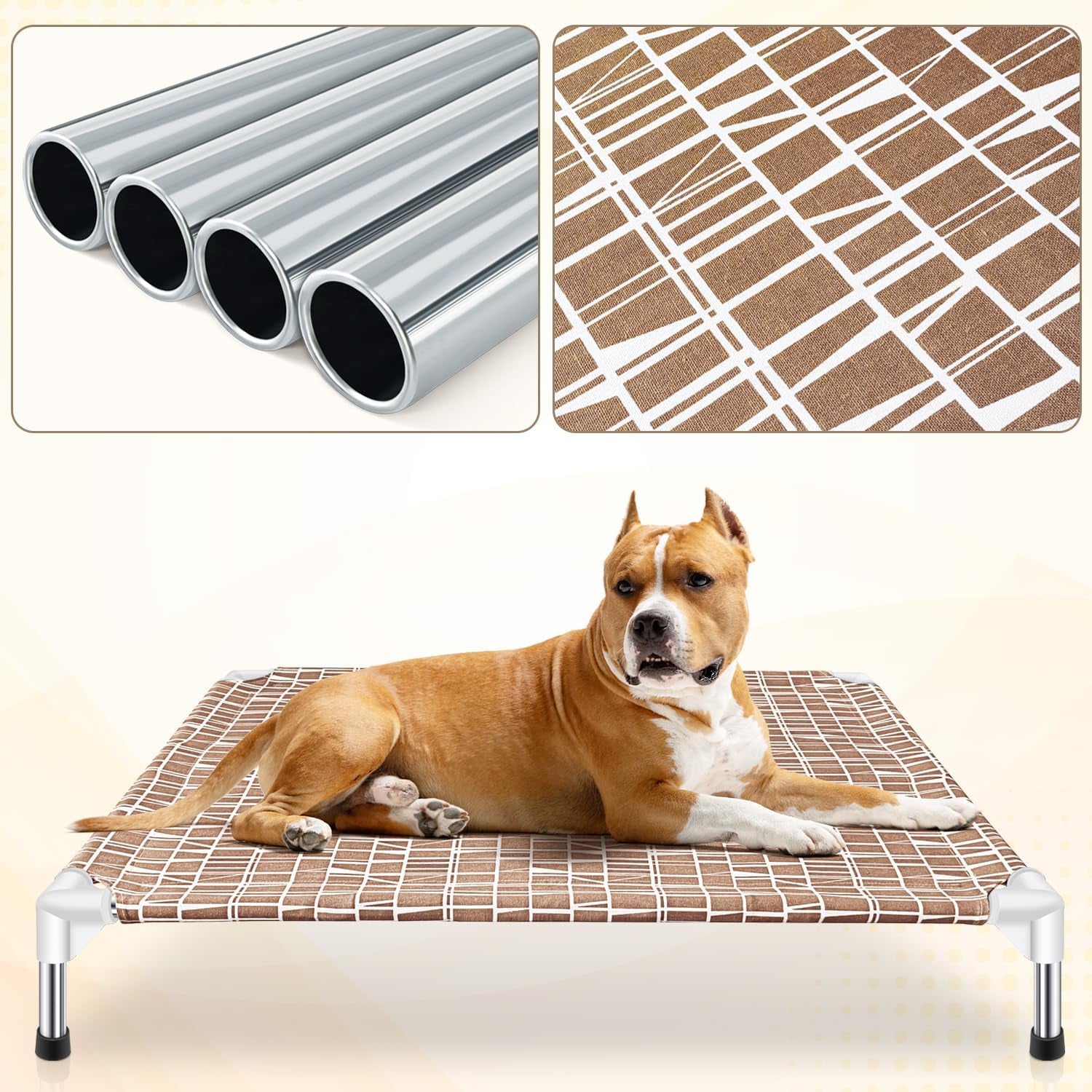 Elevated Dog Bed - Raised Dog Bed, Medium Size, Portable Indoor & Outdoor Dog Cot Bed, Soft and Comfortable Medium Dog Bed, Pet Bed for Camping or Beach