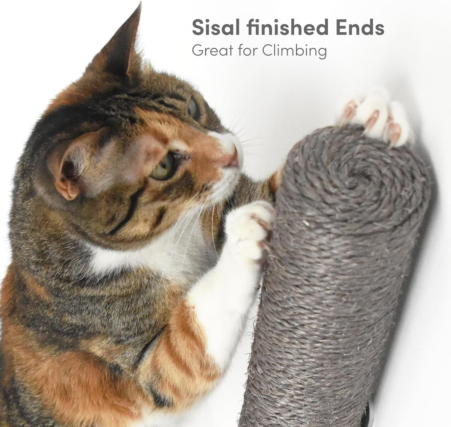 18" Compact Wall Mounted Cat Scratcher, Sisal Scratching Post - Grey