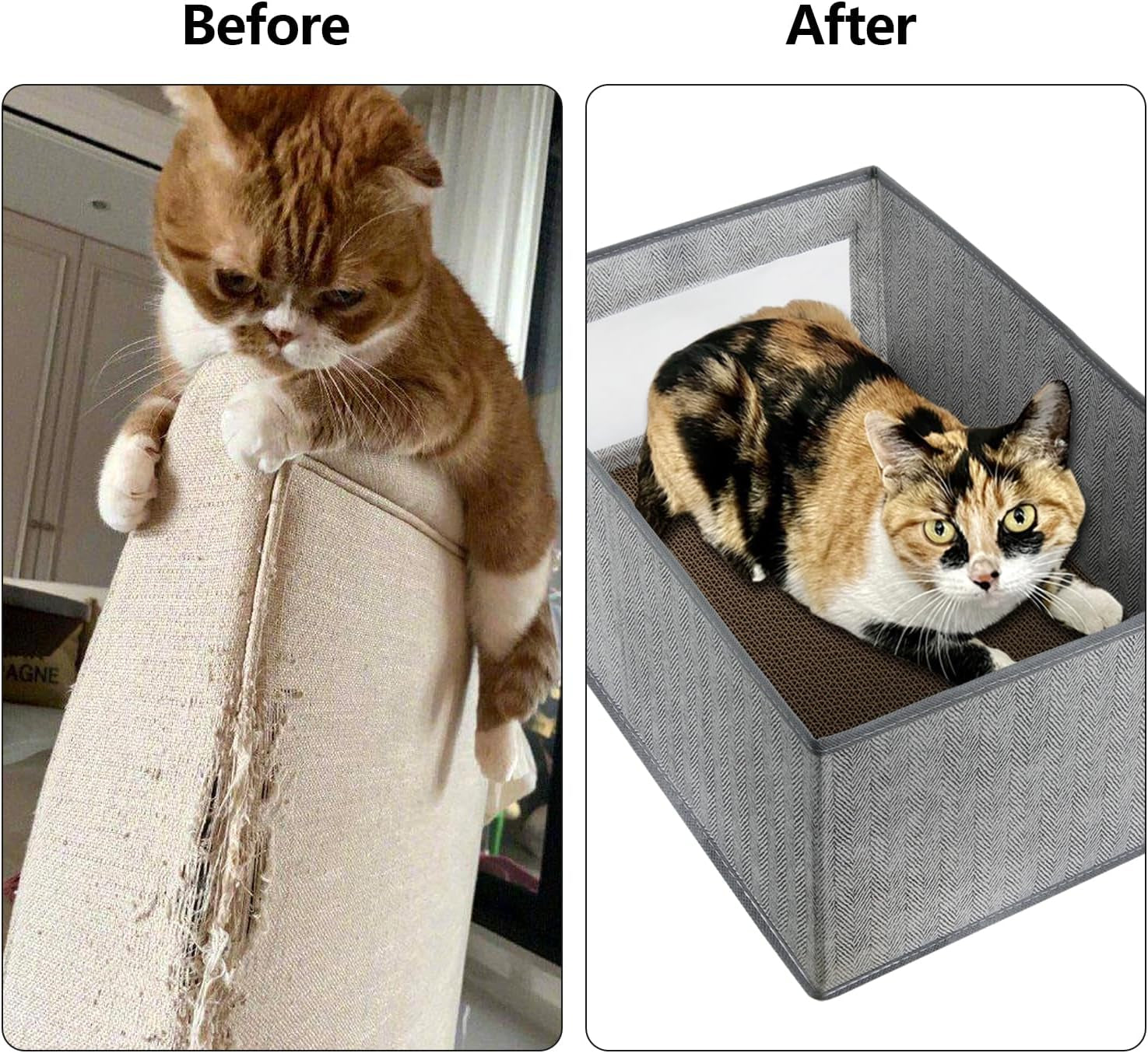 Kichwit Large Cat Scratching Pads, 3Pcs Cat Scratcher Cardboard with a Box, Reversible Cat Scratching Board,16.5" X 11.7" (Large)