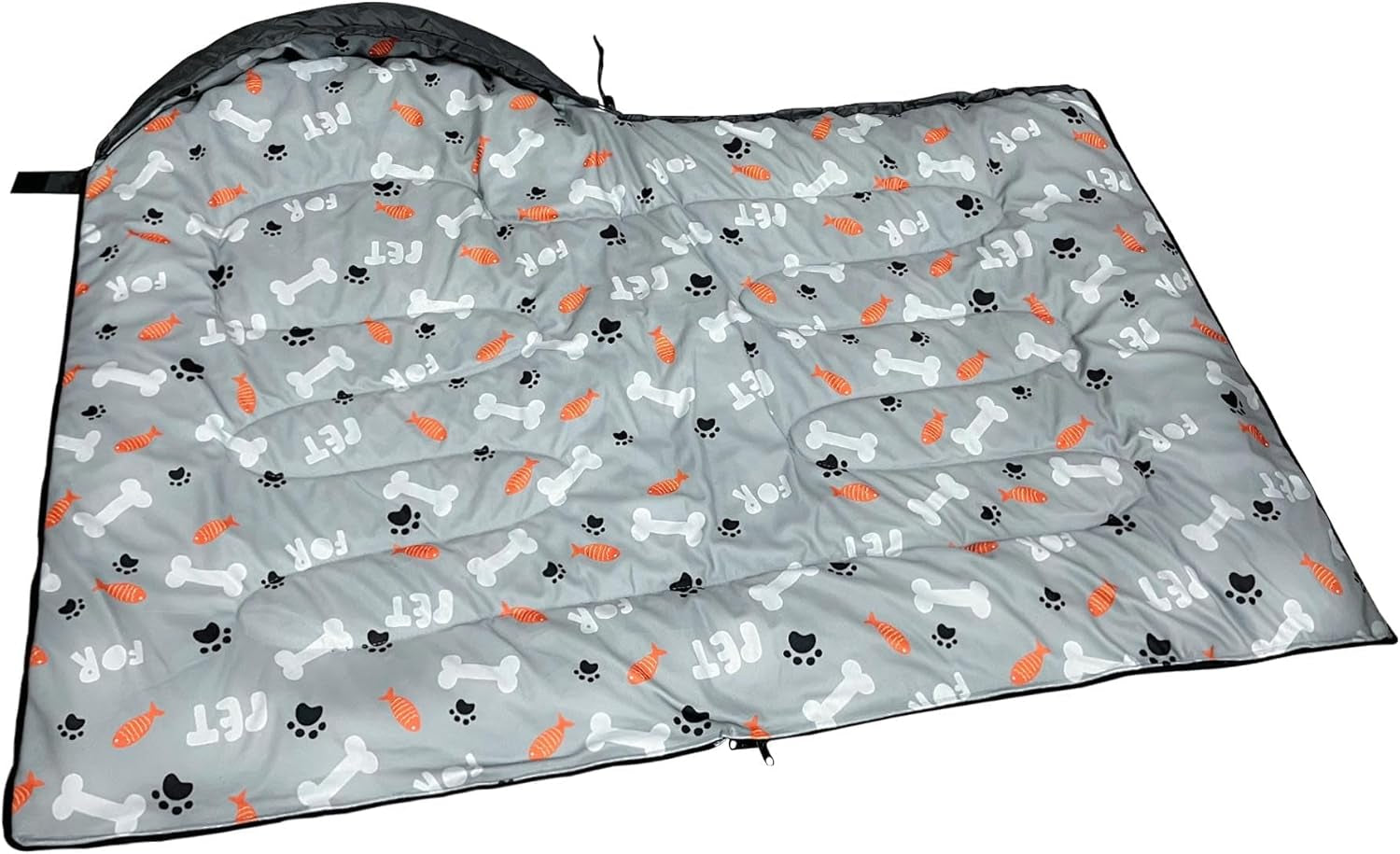 Dog Sleeping Bag Waterproof Warm Packable Dog Bed Mat with Storage Bag for Indoor Outdoor Travel Camping Hiking Backpacking (Grey)