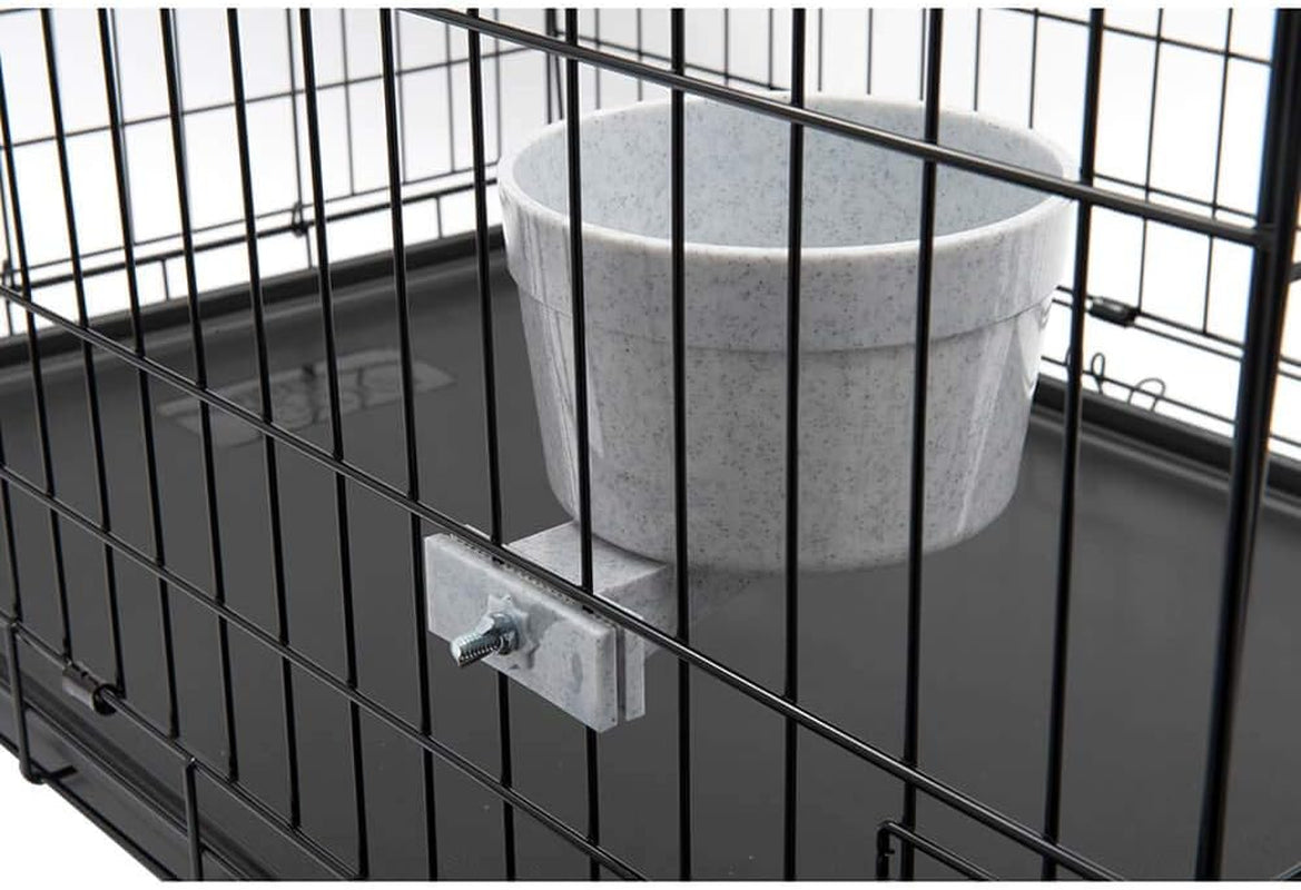 Lixit Quick Lock Removable Dog Kennel Bowls for Wire and Soft Sided Crates (40Oz Wire Crate, Granite)