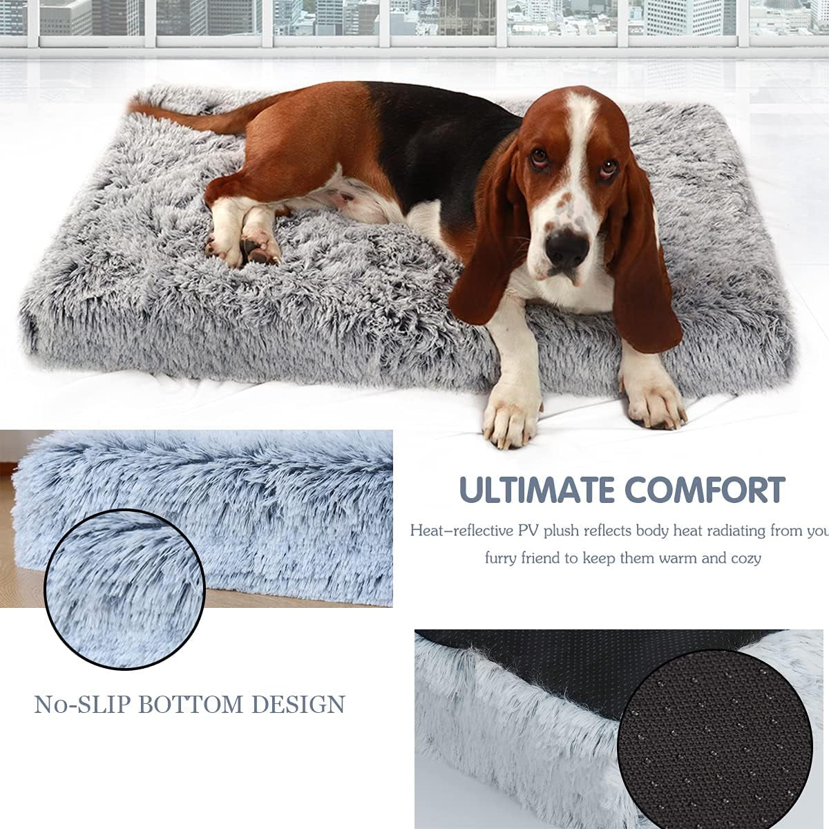 Dog Bed Large Memory Foam Dog Bed Comfortably Orthopaedic Dog Beds Detachable and Washable Pet Dog Bed Dog Mat Cage Dog Box Mat 39-24-4In