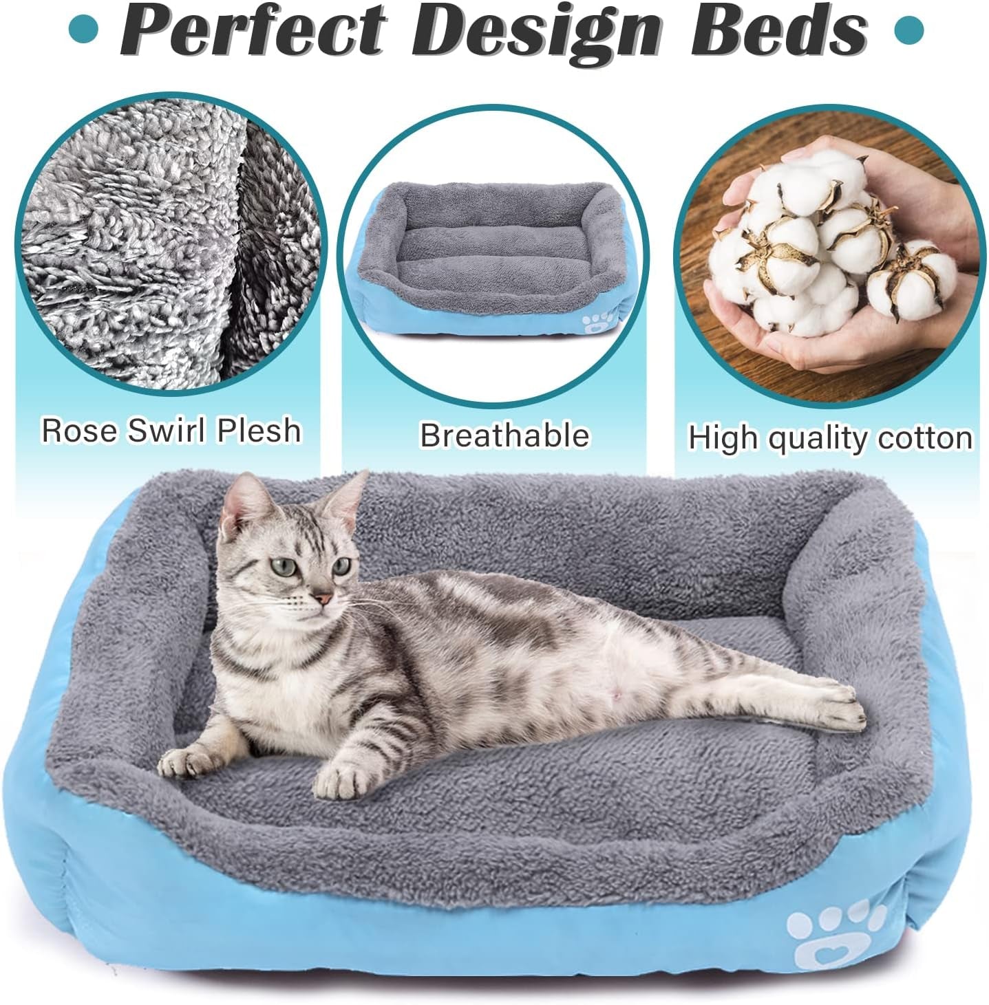 Dog Beds for Small Dogs, Waterproof Pet Puppy Dog Kitty Cats Cooling Bed Washable for Camping Indoor Outdoor (Blue)