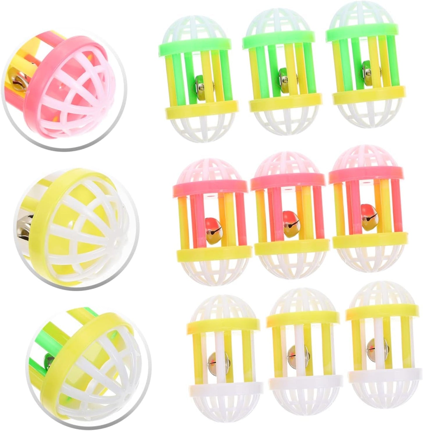 10Pcs Cat Playing Bell Cat Training Ring Bell Jingle Balls for Cats Cat Toy Balls with Bell Jingle Ball Cat Toy Toys for Puppies Wear-Resistant Cat Toy Plastic the Cat Pet Supplies