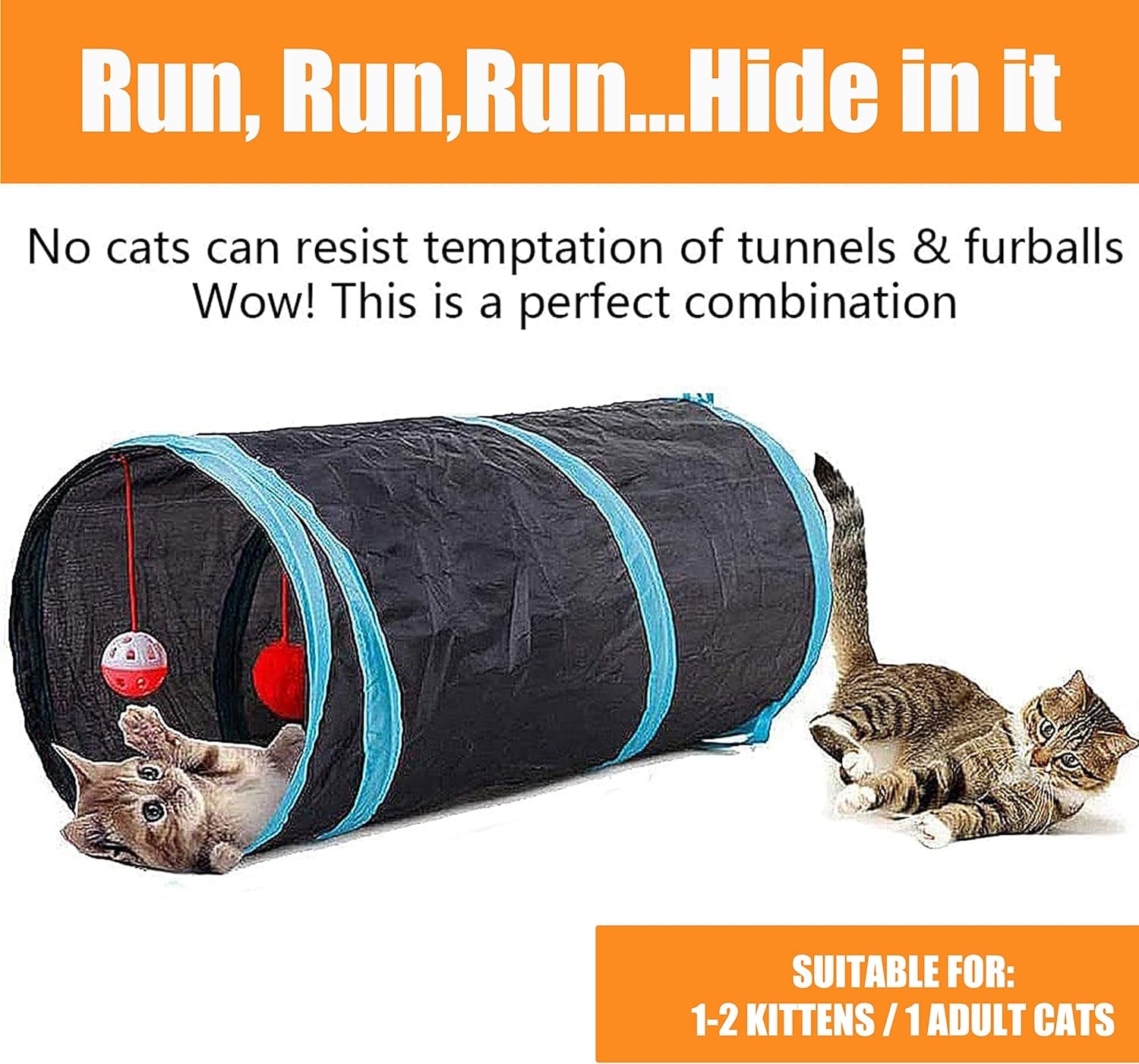 22 Pcs Cat Toys for Indoor Cats Kitten, Cat Tunnel Mouse Toy, Kitten Toys Cat Feather Teaser Wand Spring Toy