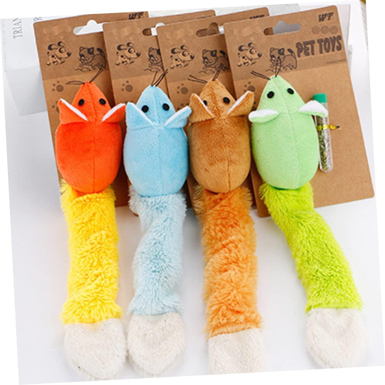 3Pcs Interactive for Cats Long Tail Cat Teaser Scrump Plush Themberchaud Plush Cat Plush Plush Mouse for Cat Vocalize Cat Mouse