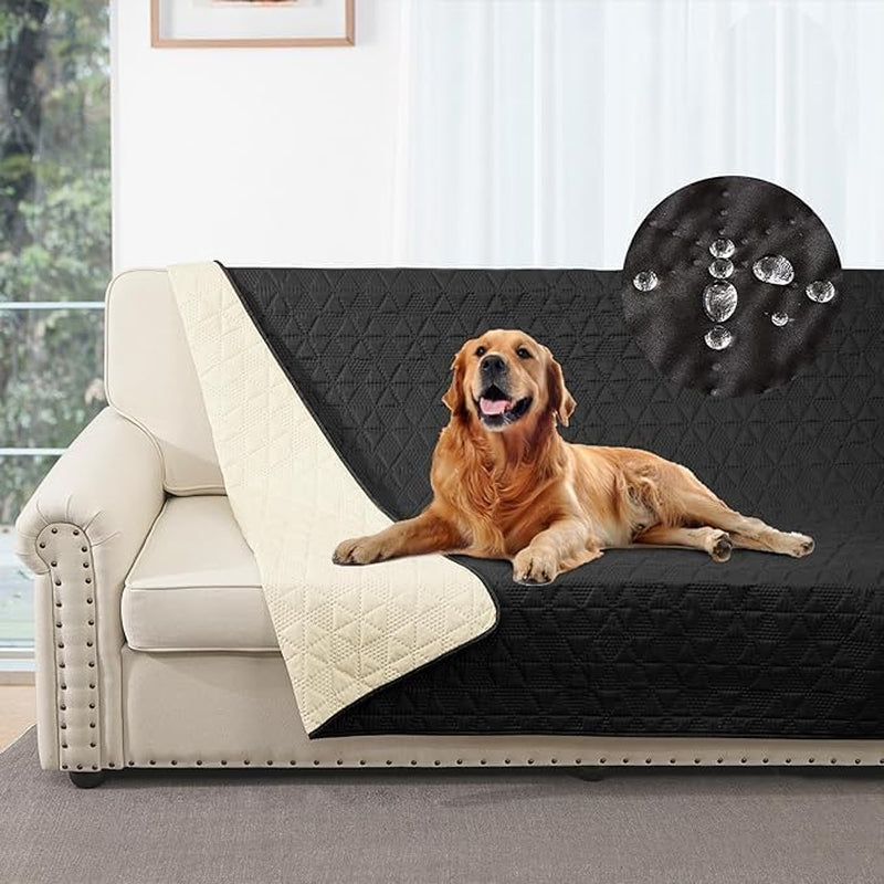 100% Waterproof Couch Cover for Dogs, Dog Bed Cover Protector, Pet Blanket Sofa Couch Furniture Protector for Kids Children Dog Cat (Black, 82-82 Inch(1 Pack))