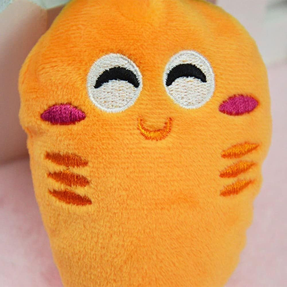 1Pc Soft Dog Toys Cute Carrot Plush Chew Squeaker Sound Pet Puppy Supplies Durable Plush Dog and Cat Toys with Multi-Squeaks