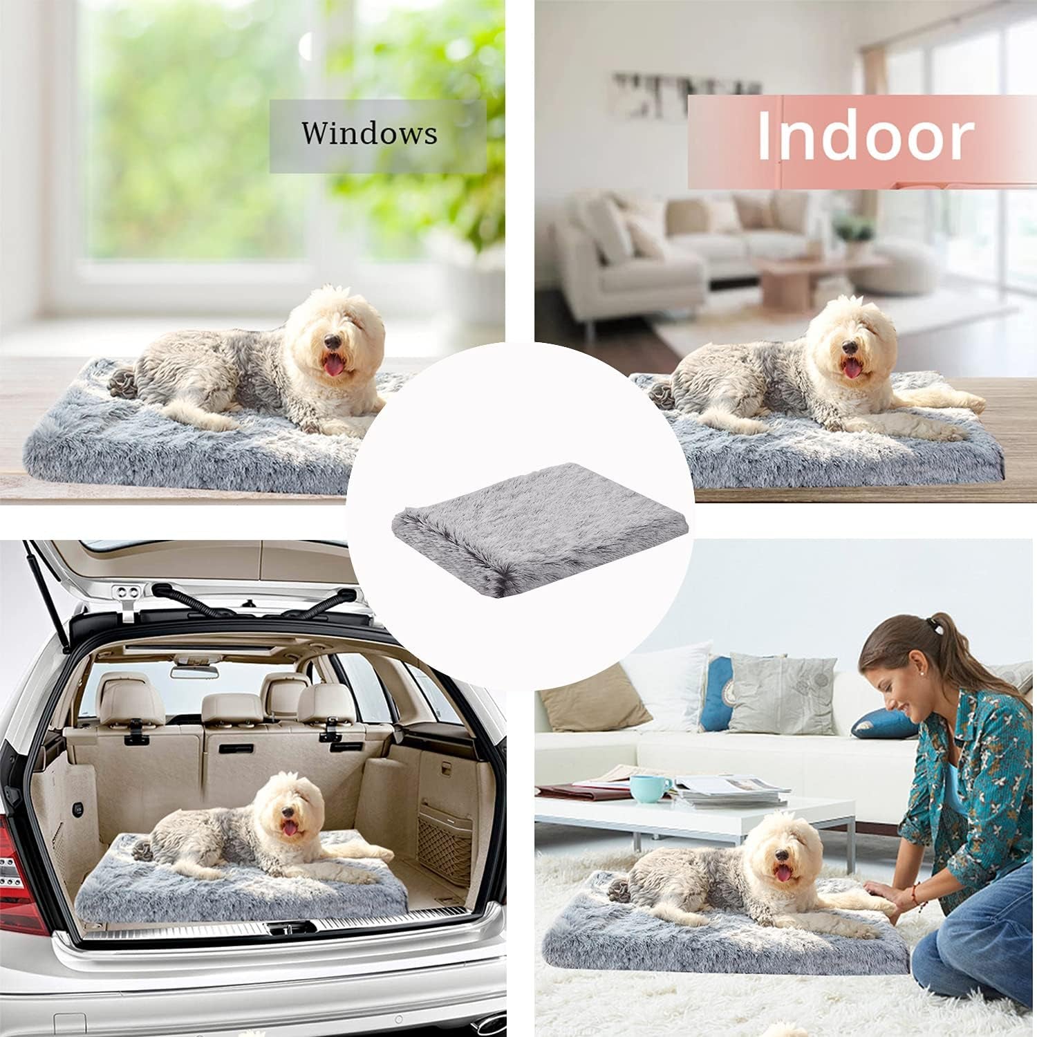 Dog Bed Large Memory Foam Dog Bed Comfortably Orthopaedic Dog Beds Detachable and Washable Pet Dog Bed Dog Mat Cage Dog Box Mat 39-24-4In