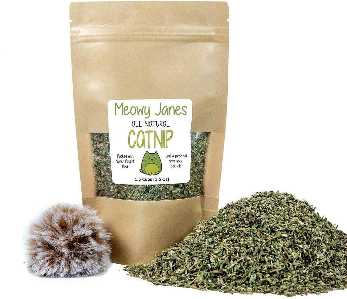 1.5 CUPS Super High Potency Catnip with Fuzzy Ball Toy - USA Grown (2.5 Cups)