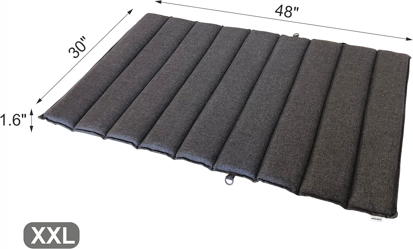 Foreman Foldable Outdoor Indoor Waterproof Heavy Duty Dog Bed Foam Mattress, Durable Water Resistant, Portable and Camping Travel Pet Mat, XXL 48"-30", Gray