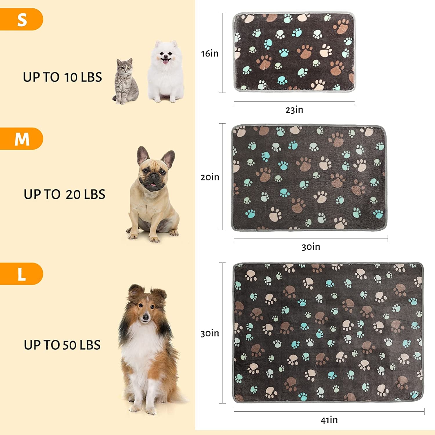 3 Pack Dog Blanket Soft Warm Flannel Cat Blanket, Great Pet Throw for Cats,Puppy,Small Medium Large Dog,23 X 16 Inches