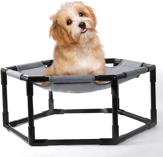 Elevated Dog Bed for Small Dogs, Raised Cooling Pet Cot with Breathable Mesh for Indoor and Outdoor Use, Gray, 21.25 * 7.87"