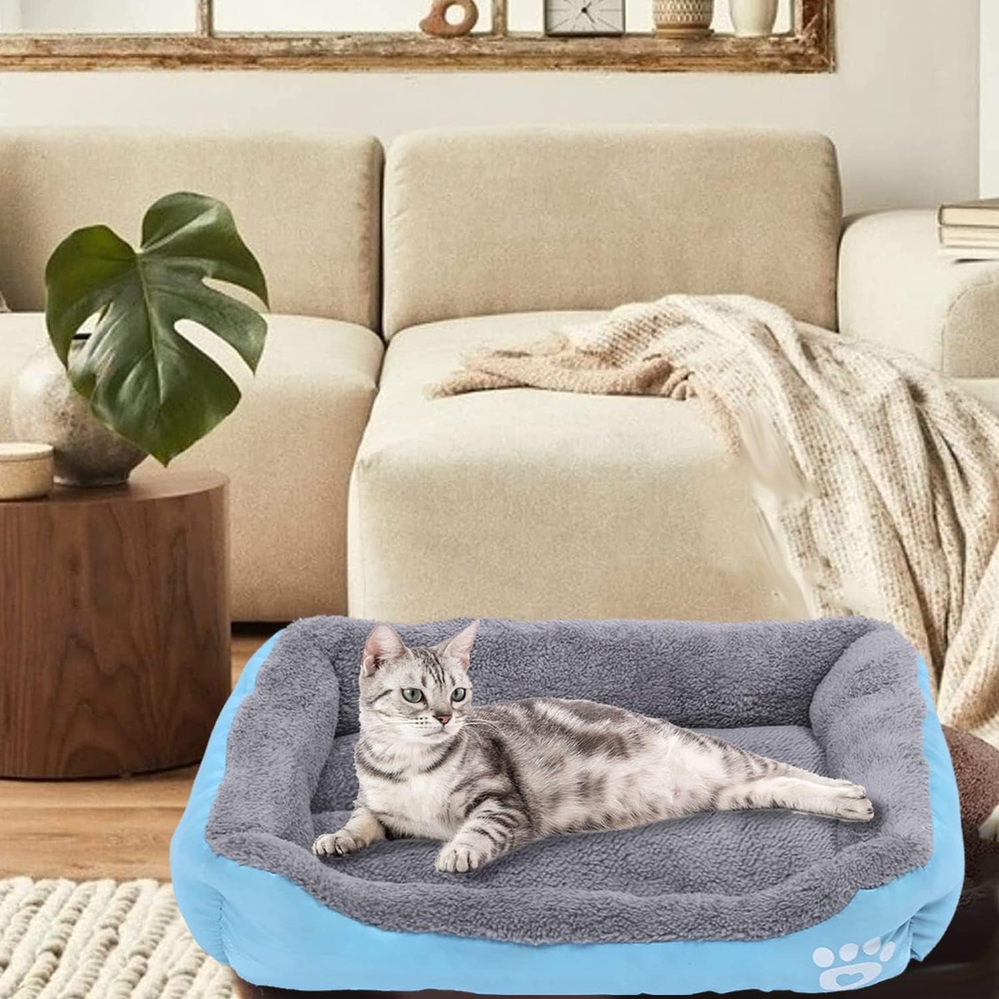 Dog Beds for Small Dogs, Waterproof Pet Puppy Dog Kitty Cats Cooling Bed Washable for Camping Indoor Outdoor (Blue)