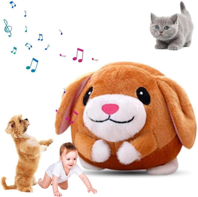 2024 NEW Active Moving Pet Plush Toy, Interactive Dog Toys Squeaky Moving Dog Ball Toy, Washable Cartoon Pig Plush Sound Electronic Dog Toy for Dog, Pets, Cats(E)