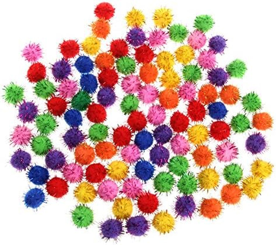 100Pcs Colorful Mini Sparkly Glitter Tinsel Balls Small Pom Ball for Cat Toys Pom Pom Balls Cat Balls Pom Poms Balls for Ball Pit Ball Pit Balls 200 Ball Pit Balls Ball Pit Balls 500 Baby Ball Pit Pit