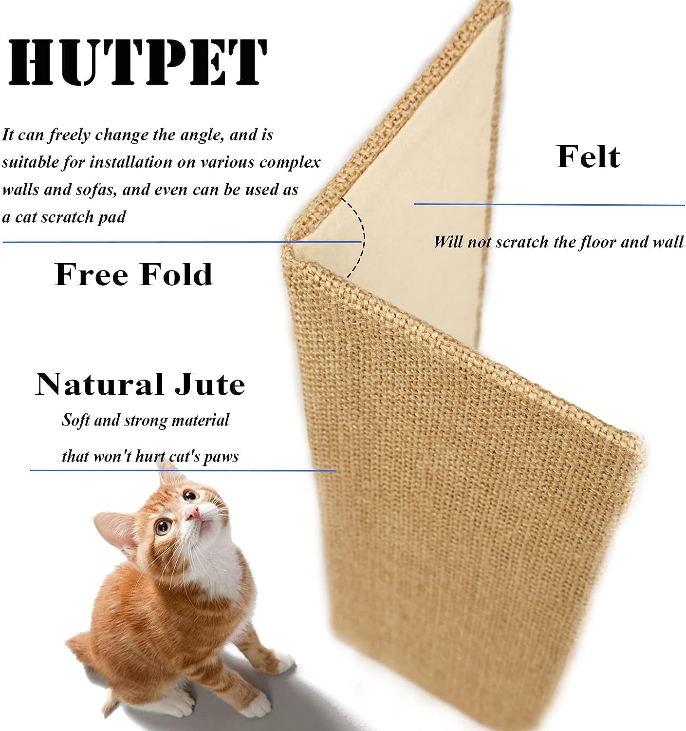 2Pcs Packing Foldable Cat Scratcher Board,Sofa Wall Corner Cat Scratching Pads, Horizontal Cats Scratcher Guards for Furniture Wall Cat Scratchers for Indoor Cats