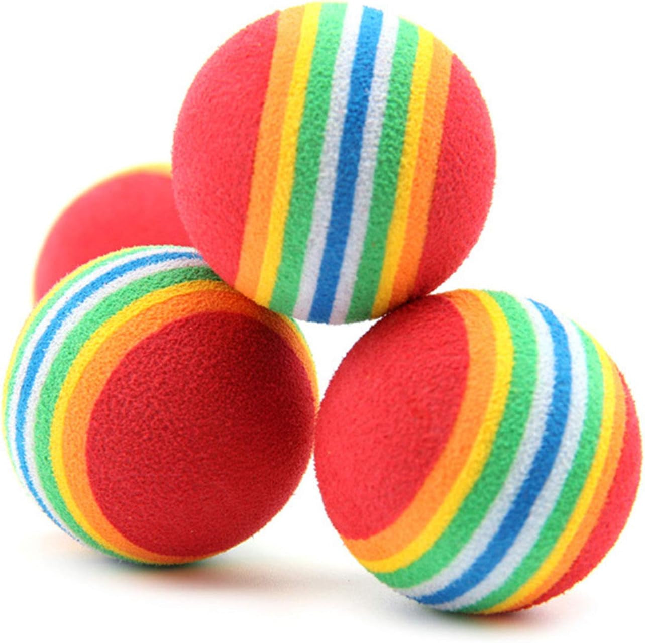 12PCS Foam Balls for Cats, Colorful Rainbow Ball Cat Toy Sponge Ball Cat Toy Ball Soft Pet Ball Toy for Cat Puppy Kitty