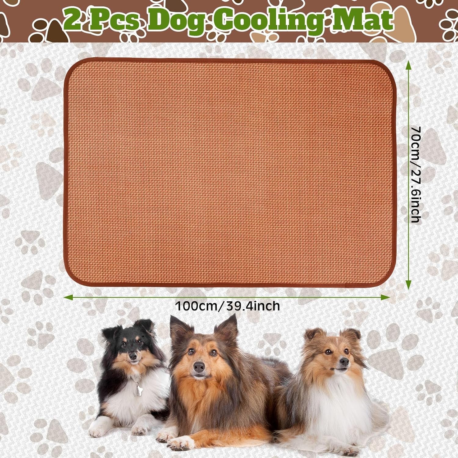 2 Pcs 39.4 X 27.6 Inch Bamboo Dog Cooling Mat Self Cool Pad Seats Summer Rattan Woven Pet Sleeping Rest Mats for Medium Sized Pets