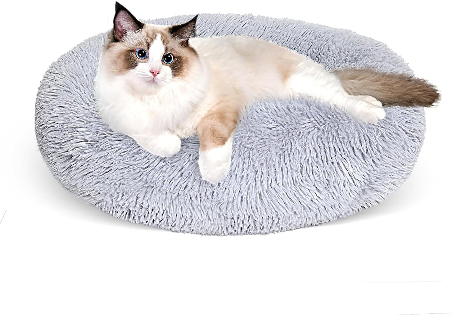 Dog Bed for Small Medium Large Dogs,27 Inch Calming Dogs Bed Machine Washable, Fluffy round Pet Bed Non-Slip, Calming Soft Plush Donut Cuddler Cushion Self Warming for Puppy and Kitten