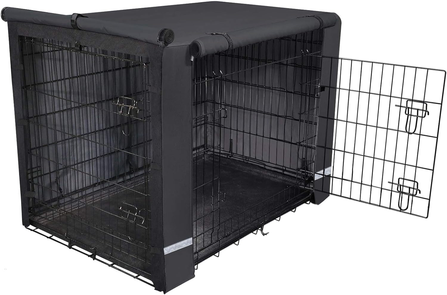 Yotache Dog Crate Cover for 36" Medium Double Door Wire Dog Cage, Lightweight 600D Polyester Indoor/Outdoor Waterproof & Windproof Pet Kennel Covers, Gray | NO Wire Crate