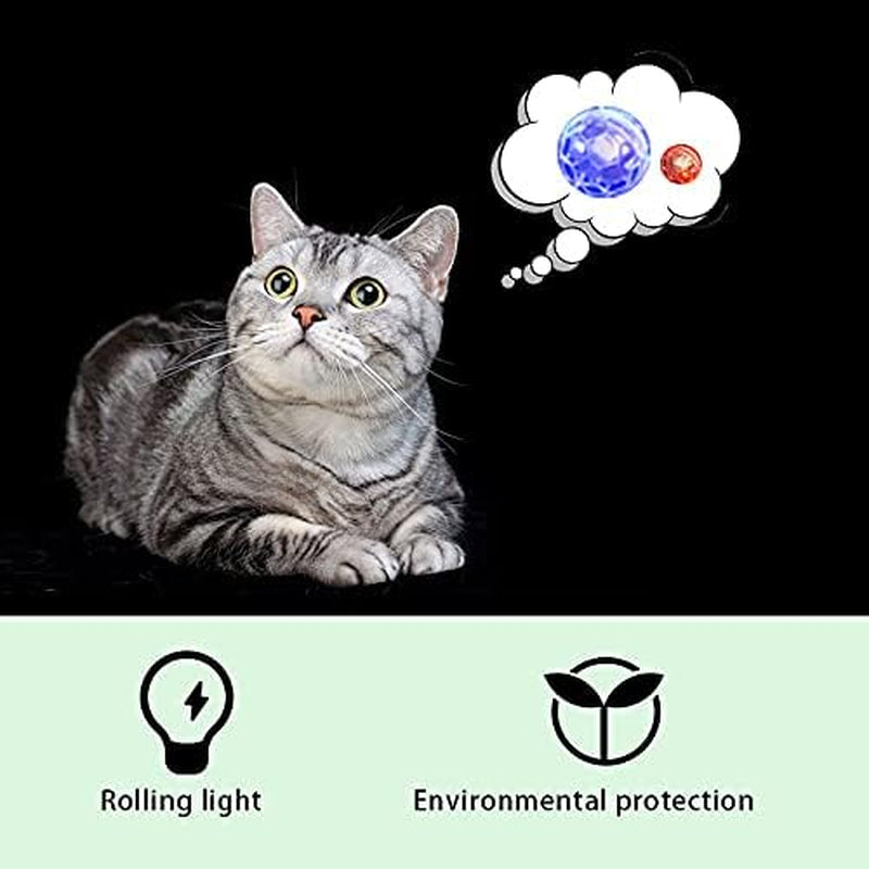 3PCS Light up Cat Balls,Ghost Hunting Cat Ball,Motion Light up Cat Dog Interactive Toys, Pet Glowing Mini Running Exercise Ball Toys for Animals